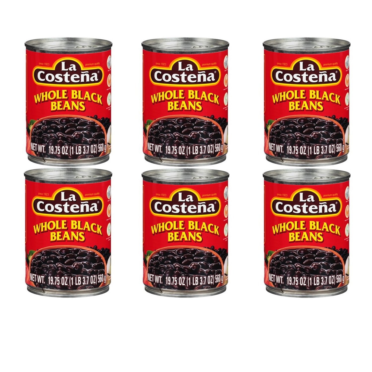 La CosteñaWhole Black Beans, 19.75oz (6)