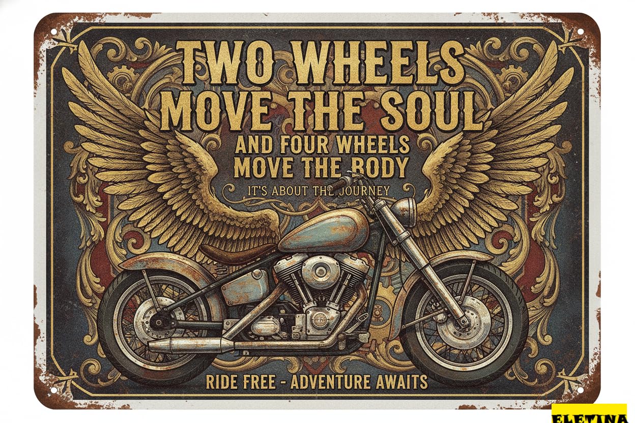 Personalized Sign for Man Cave Vintage Motorcycle Retro Metal Tin Car Checkered 8x12 Inch Wall Decor Basement Garage Warehouse Gifts Private Property Decorative