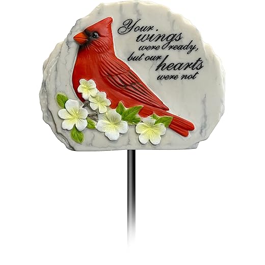 Spoontiques - Garden Décor - Garden Stake - Decorative Stake for Lawn and Yard - 24” High - Durable Weather Resistant Resin Sign for Home Décor - Cardinal Memorial Garden Stake