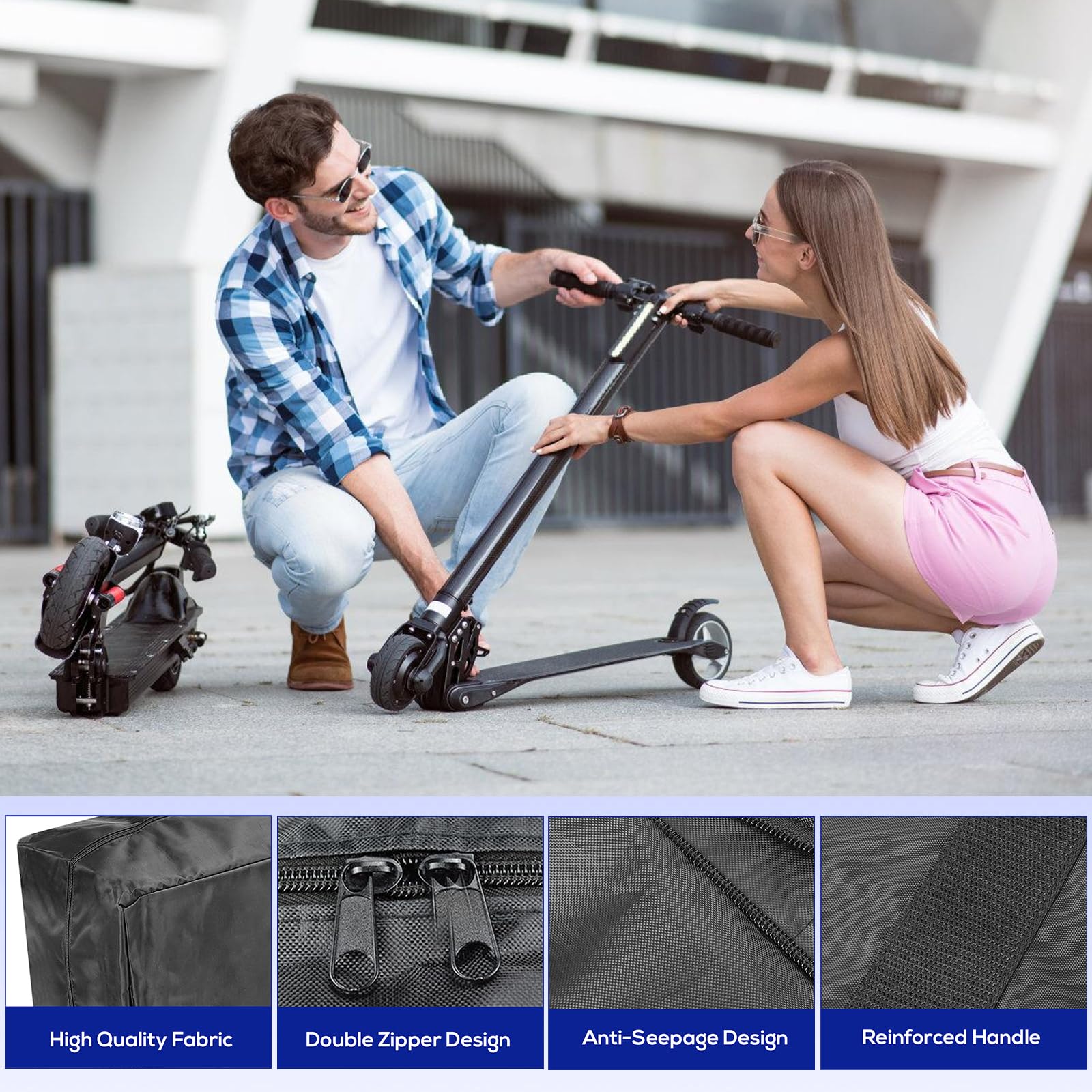 Borsa Di Trasporto Pieghevole per E-Scooter Mijia M365/M365 Pro Xiaomi Segway, 125x53x25CM