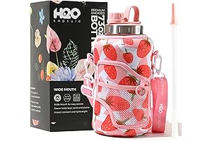 H2O Capsule 2.2L Wide Mouth Gallon Water Bottle with Removable Sleeve