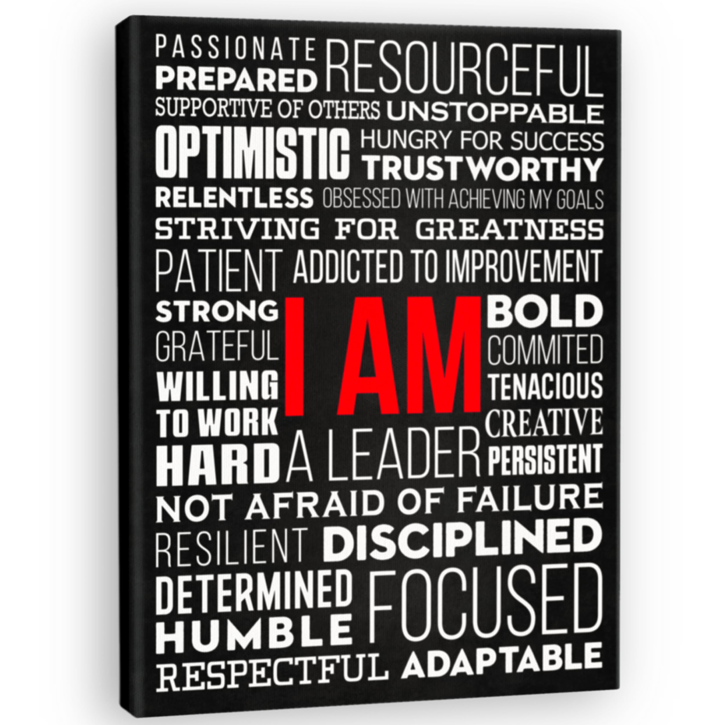 HoneyKICK Póster motivacional para pared de oficina, 12 x 16 pulgadas, impresión inspiradora para decoración de pared para dormitorio, gimnasio, hombres, niños, adolescentes, lienzo enmarcado