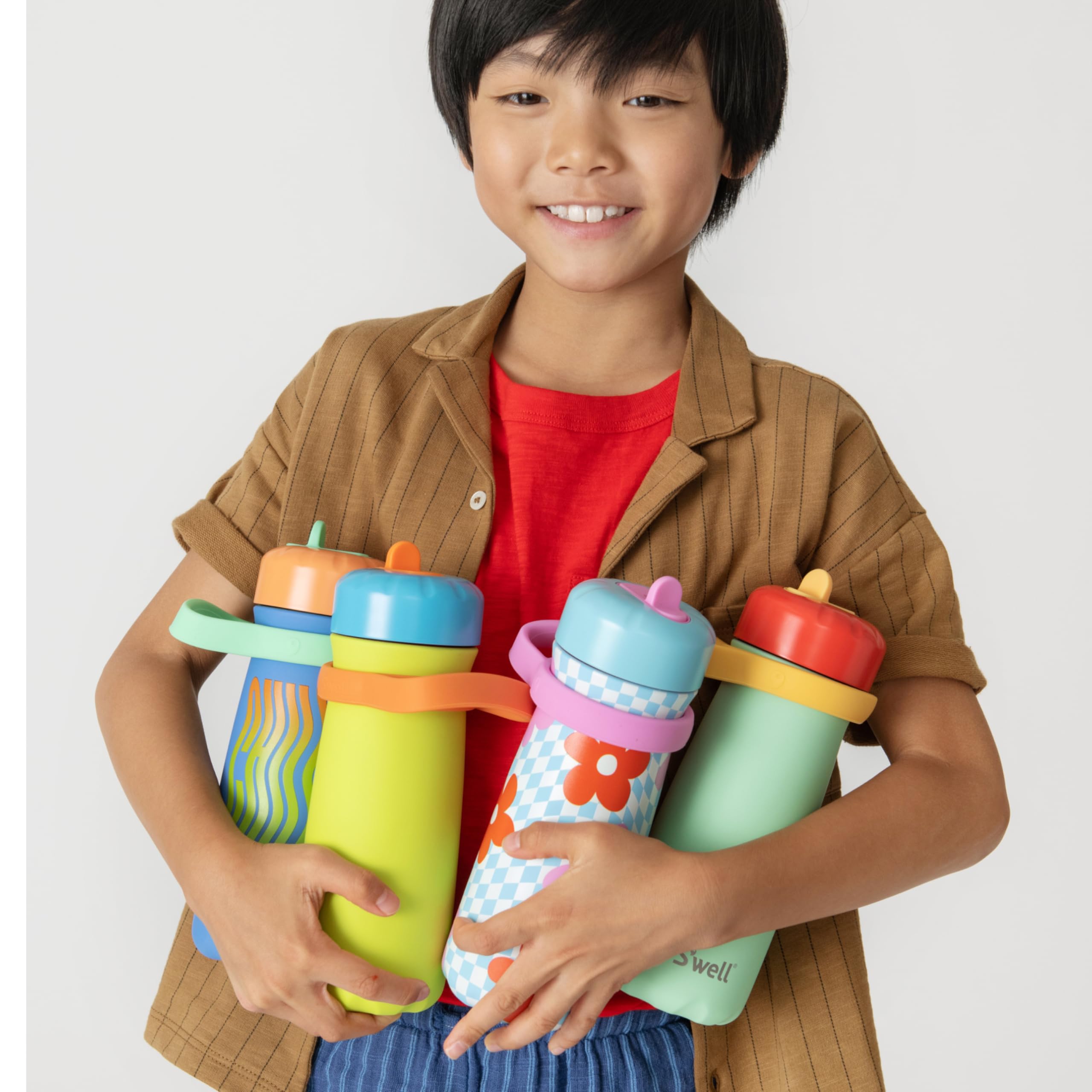 S'well Stainless Steel Kids Traveler with Flip Straw Lid, 16oz, Blue Chill, Triple Layered Vacuum Insulated Containers Keeps Drinks Cold for 24 Hours, BPA Free, Easy Carrying On the Go