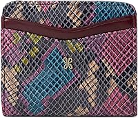 Vista 1 de HOBO Max Mini billetera plegable para mujer, construcción de cuero con cierre a presión, hermosa y funcional cartera para mujer, Mosaico Serpiente