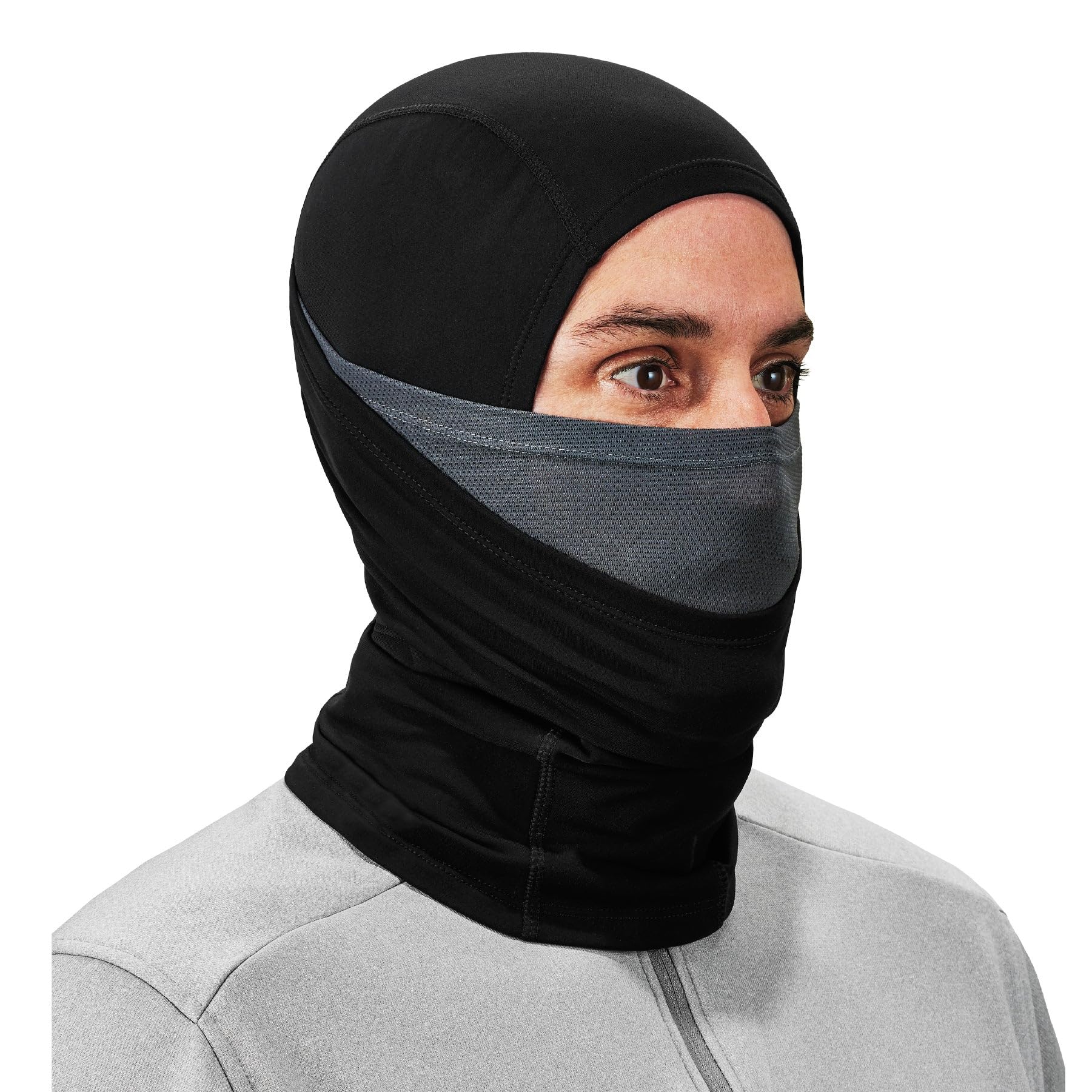 Ergodyne N-Ferno 6844 Balaclava Ski Mask, Dual Layer, Black