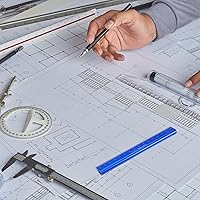 Vista 7 de HARFINGTON Regla de escala hueca de aluminio de 5.9 in, regla recta métrica triangular de metal, ingeniero, arquitecto, herramienta de medición