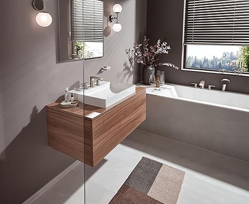 Miniatura 9 de hansgrohe Vivenis 75033001 - Grifo moderno para lavabo de baño de 3 agujeros y 3 pulgadas de alto