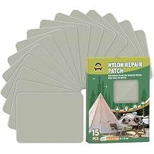 OAZ 15 Pieces 3.5 x 4.7 inch Nylon Repair Patches Nylon Fabric Patch Self-Adhesive Tent Repair Tape Waterproof Lightweight Repair Patches Repair Patch Kit for Clothing Down Jacket Bag Light Gray