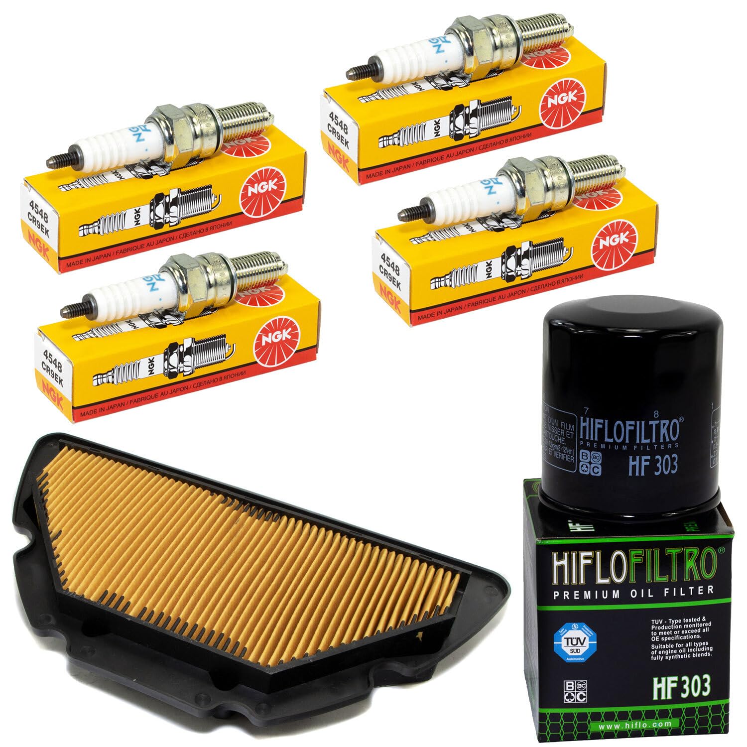 Wartungspaket Luftfilter + Ölfilter + Zündkerzen für Yamaha YZF-R1 1000 RN12 Baujahr 2004-2006