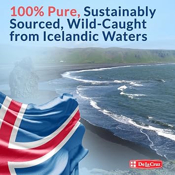De La Cruz Pure Cod Liver Oil Liquid Icelandic Fish Oil, 4 fl. oz (118 mL)