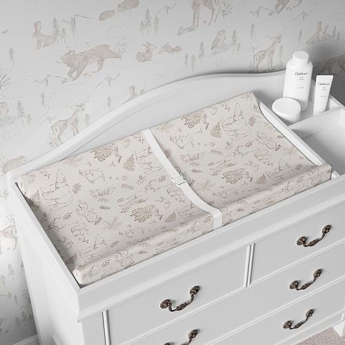 Miniatura 3 de Funda para cambiador de bebé, paquete de 2 unidades para niños, niñas (Magic Forest), sábanas bajeras de primera calidad, funda para cambiador