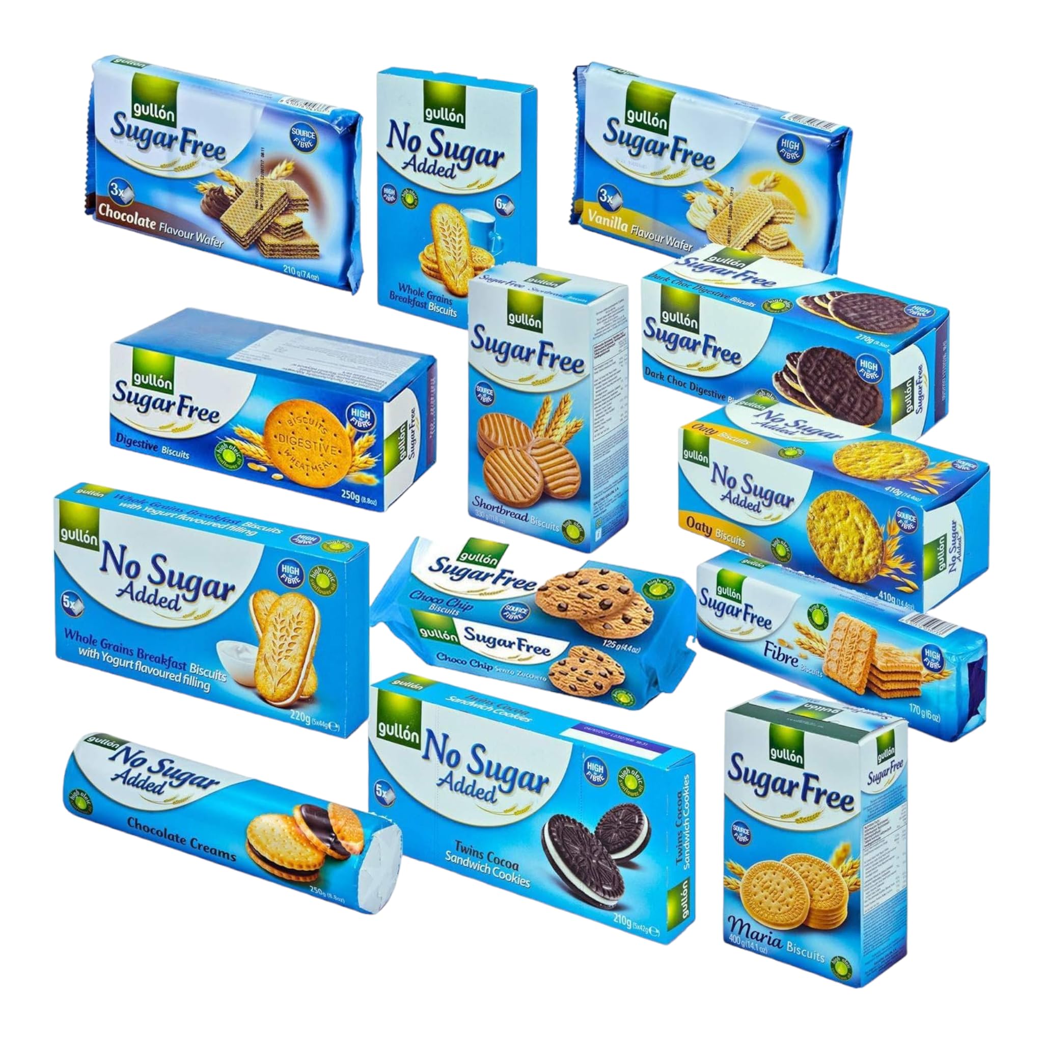 Gullon Sugar Free, No Added Sugar Biscuits Mixed Selection Pack (13 Pack) bundle by Bharti Ben