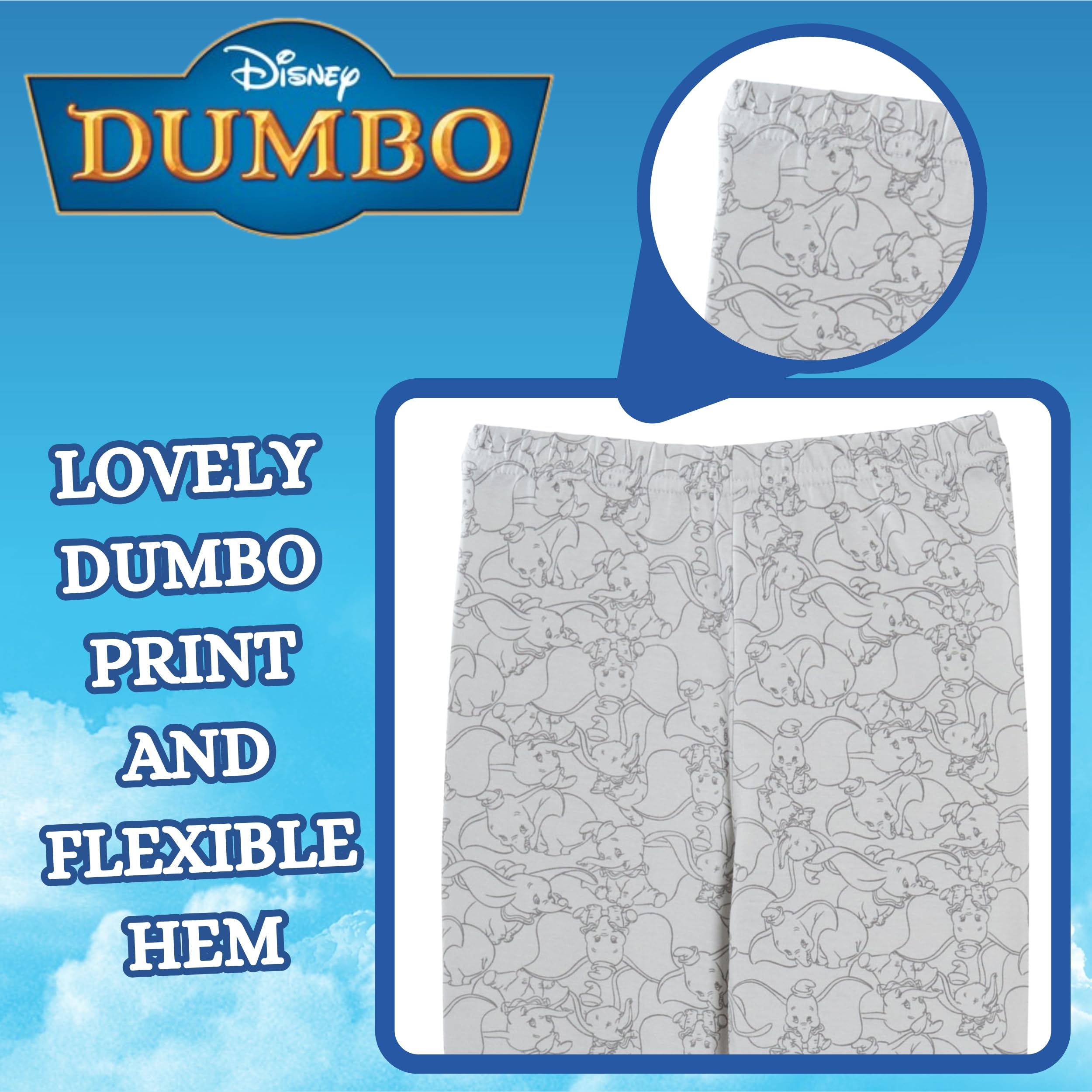 Disney Dumbo Ensemble de pyjama pour bébé garçon fille Unisexe Pyjama pour tout-petit avec motif personnage, ensemble de nuit 2 pièces sans chaussons