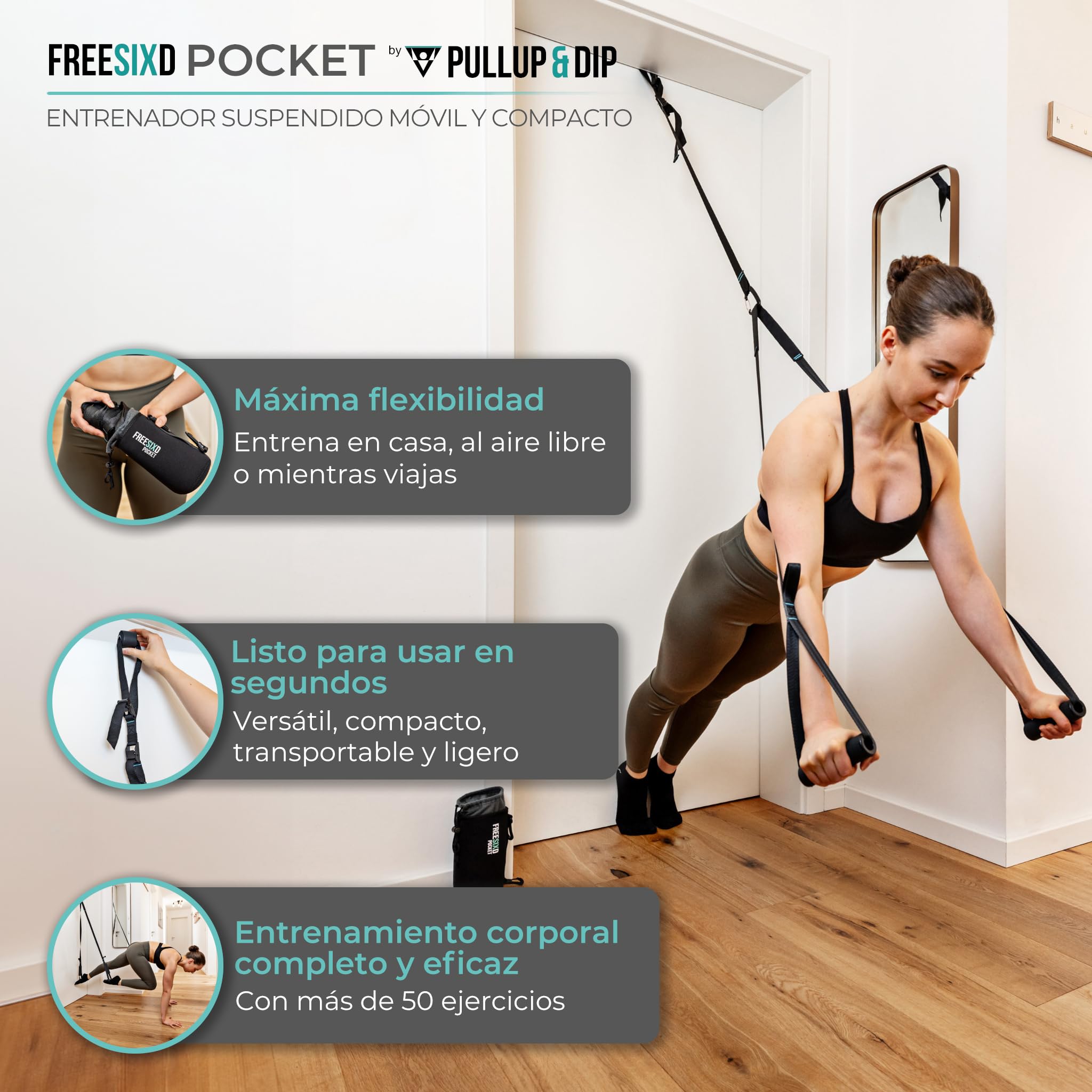Correas de entrenamiento en suspensión Kit - Juego de Trainer Fitness con Anclaje puerta para Gimnasio en casa - Adecuado para Viajes, Entrenamiento en Interiores y Exteriores, Ejercicio