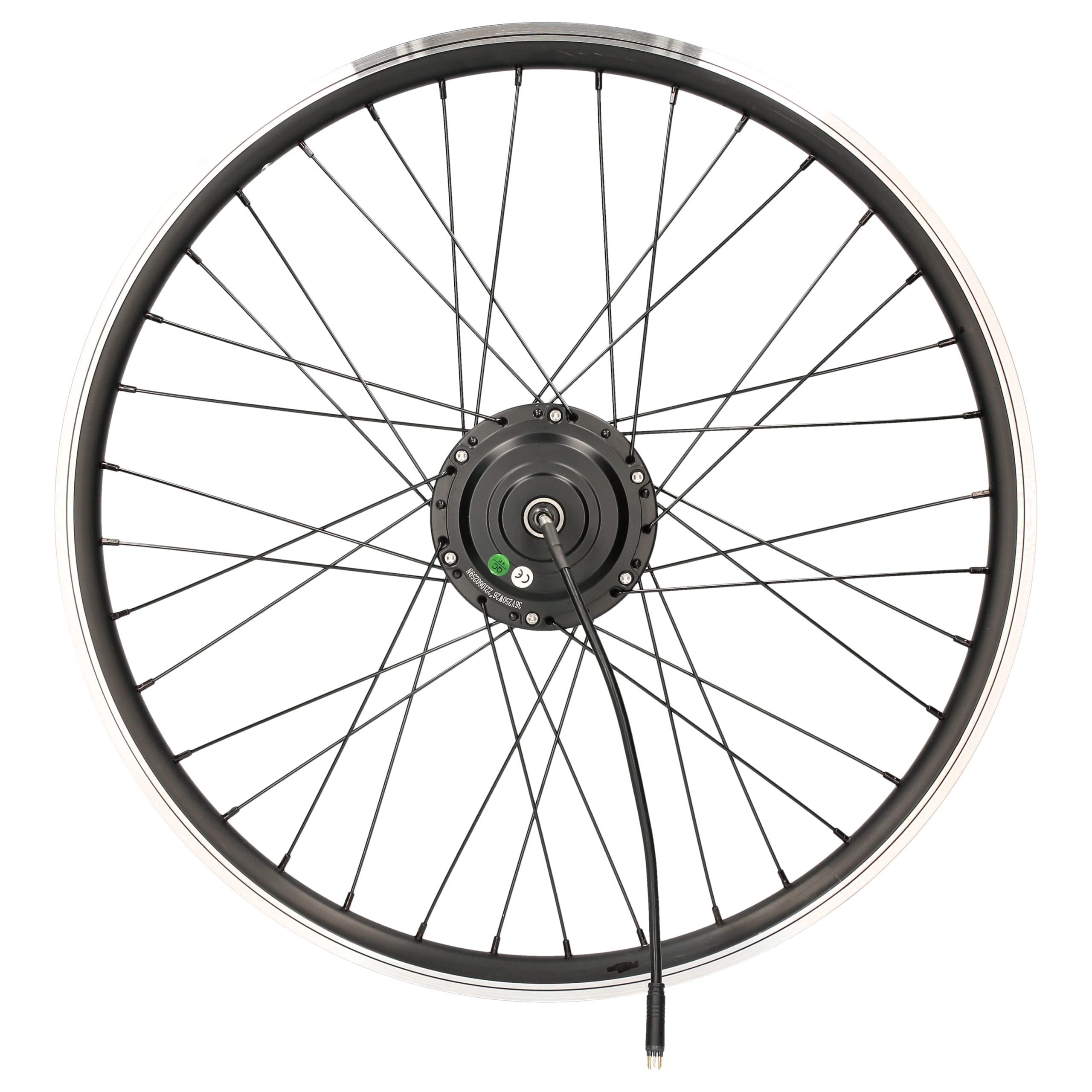 E-Bike Moteur moyeu Roue Avant, rayonné, Noir, 20'' 26'' 28'', 36V/48V 250W, E-Bike, vélo électrique, Pedelec