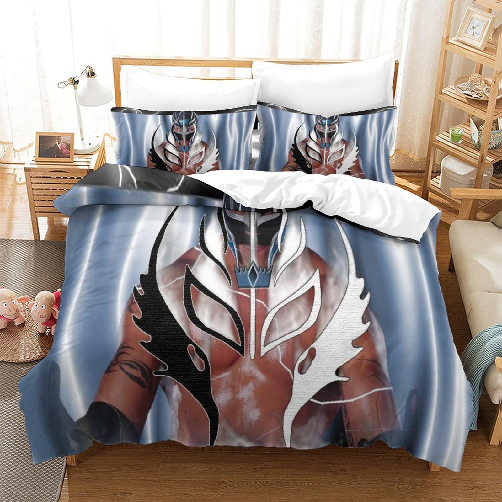 HONGBING Wrestling Duvet Cover Quilt Cover Comforter Covers for Teens And Adults 3D Print Sports with Pillow Cases Bedding Set with Zipper Closure Soft Microfiber 3 Pieces Single（140x200cm）