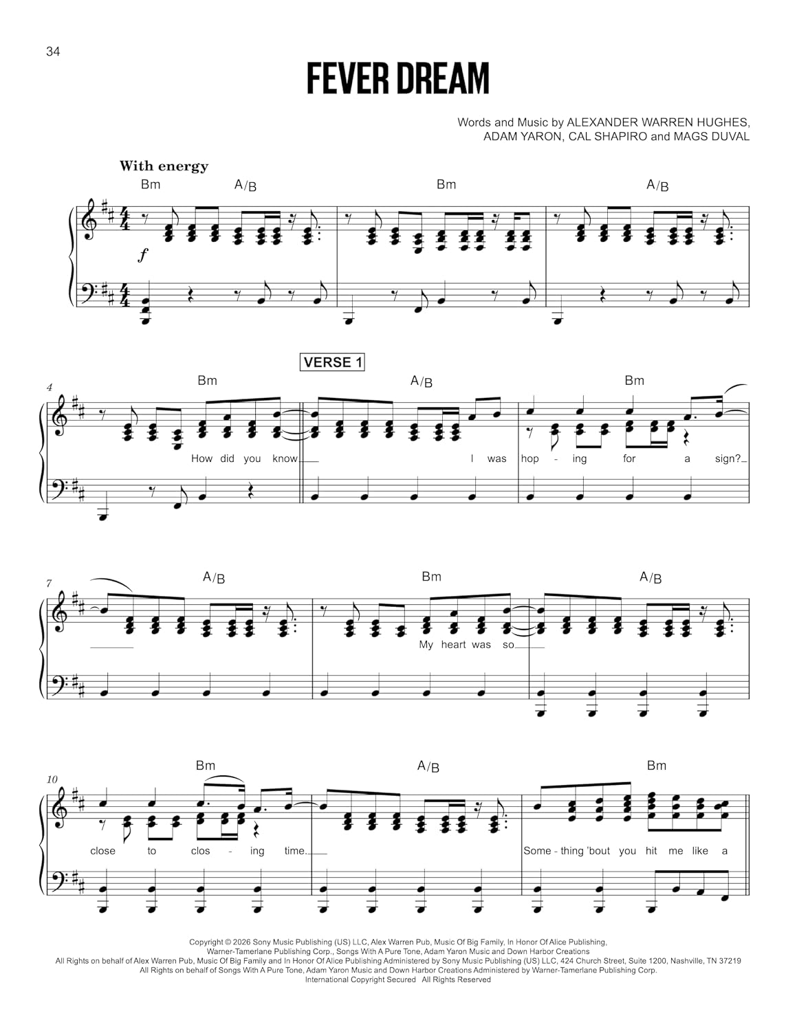 Alex Warren - Selections from Youll Be Alright, Kid | Piano Songbook with Lyrics and Chord Symbols | Sheet Music Essentials Solo Piano Arrangements with Ordinary, Eternity, Fever Dream and More