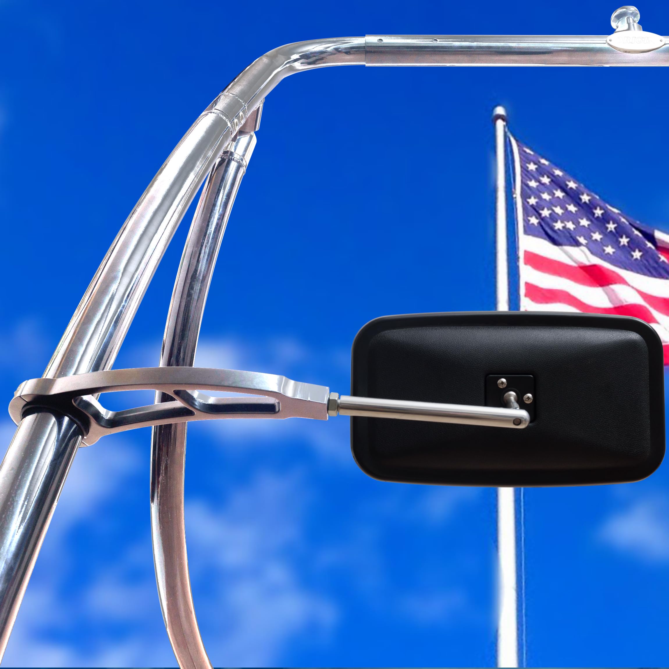 Photo 1 of MISSING BRACKETS ----------------------Boat Rear View Mirror Chrome for Wake Towers – Tournament Size 7x13" Convex, Anti?Vibration Chrome Clamp, Universal Fit for Pontoon, Ski Boat & Tubing