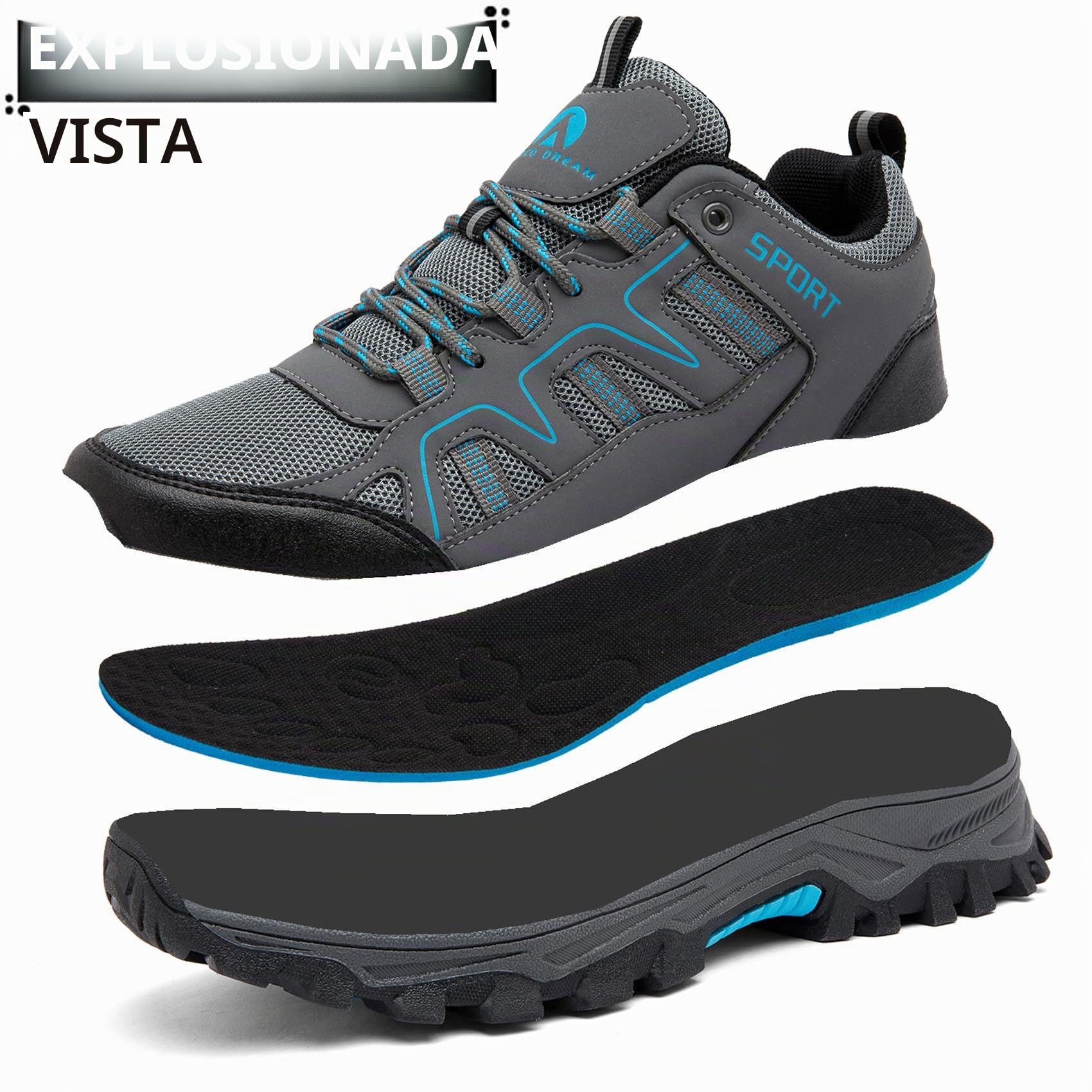 Zapatillas de Senderismo para Hombre Zapatillas de Trekking Transpirable Antideslizante Zapatos de Montaña