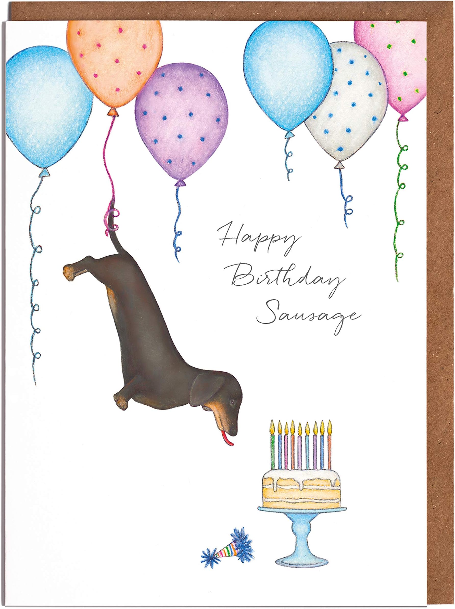 Twizler Birthday Card Sausage Dog - Dachshund Happy Birthday Card for ...