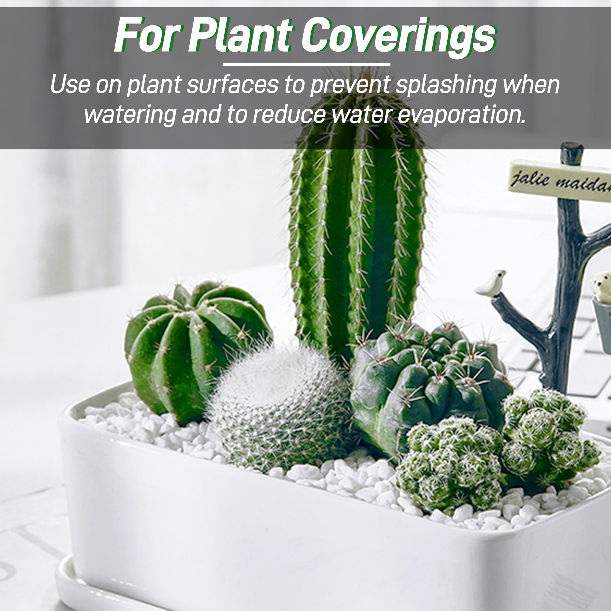 Grava blanca de 45 libras de 1/4 pulgadas para suculentas, bonsái de cactus, terrario de bricolaje, jardinería de hadas, aderezo superior, acuario