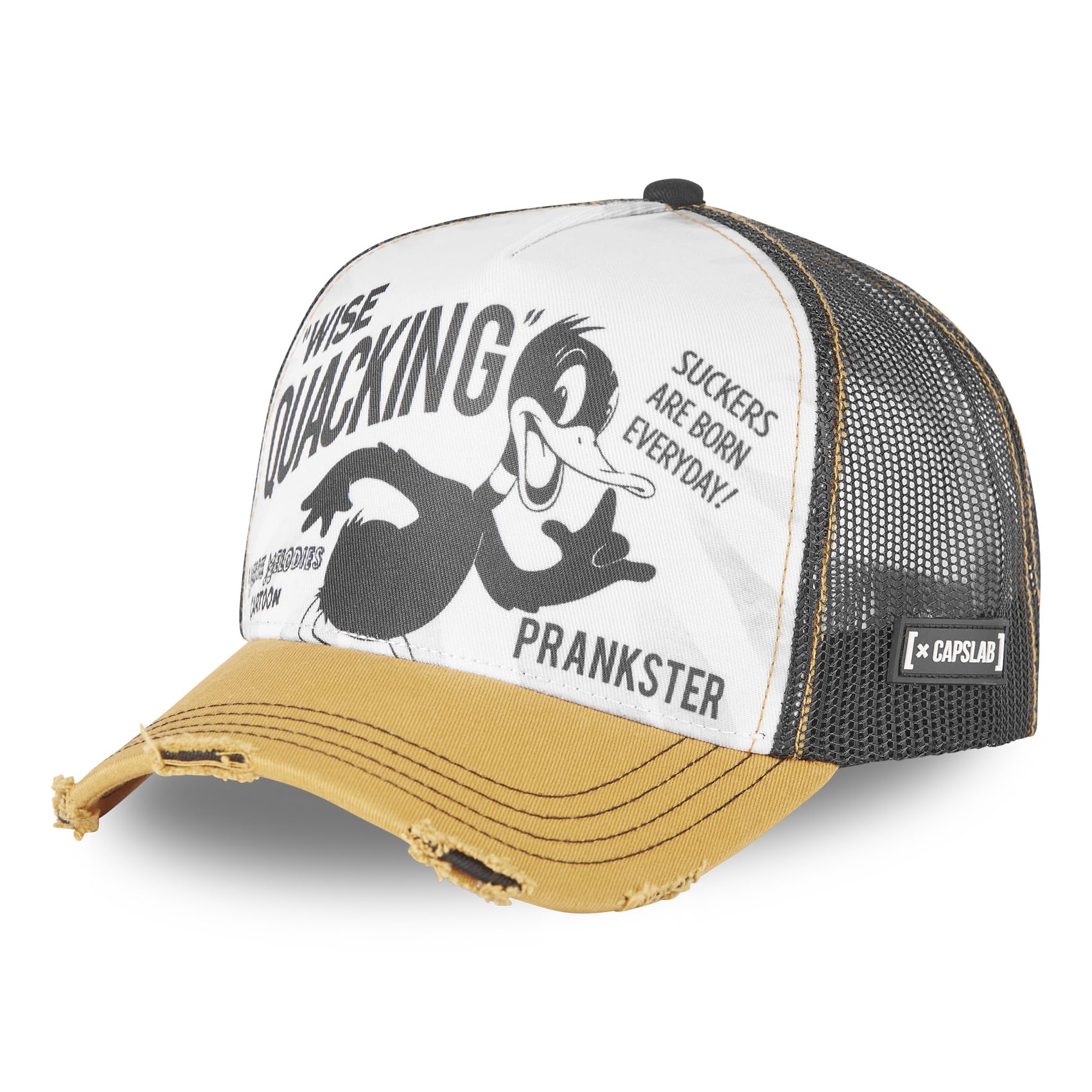 Capslab Men's Cap with a Visor, Trucker-Daffy-Brown#32891, 55/61 cm