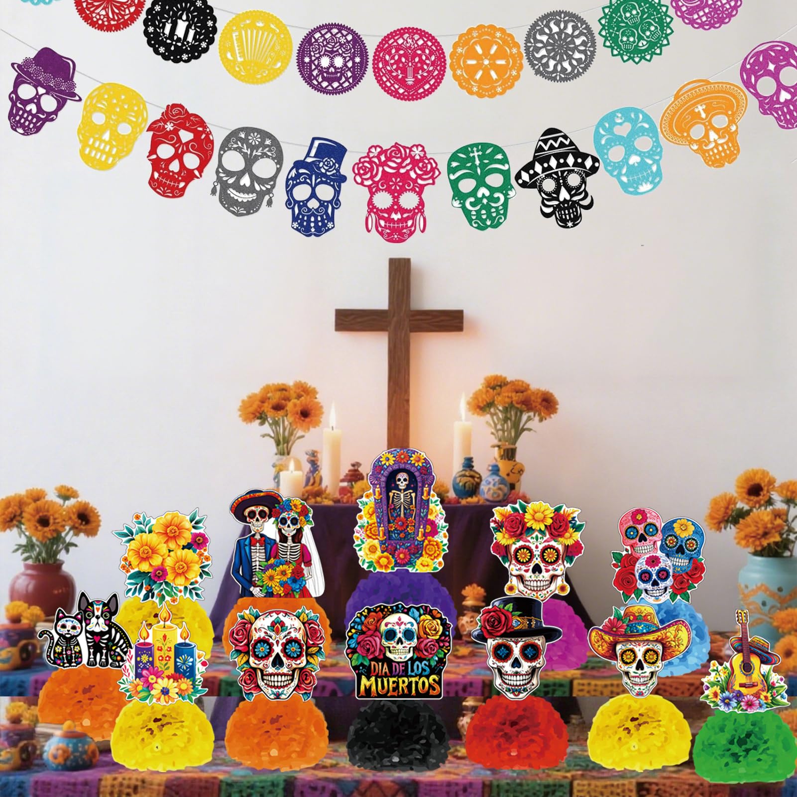 Snapklik.com : Day Of The Dead Decorations - 12 Pieces Dia De Los ...