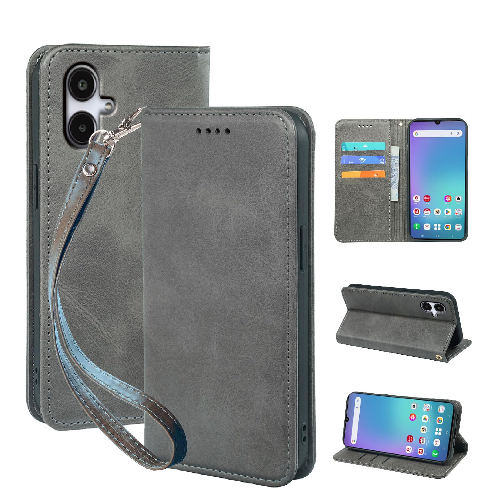 Seninhi 対応 Galaxy A25 5G 用の ケース 手帳型 SC-53F SCG33 スマホケース ライトグレー XNWA25RPG