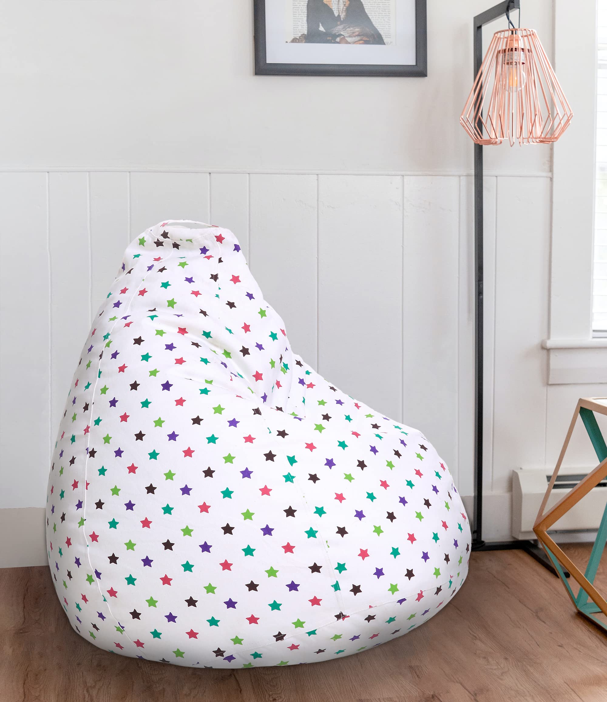 Style Homez Classic Cotton Canvas Star Printed Bean Bag Xl