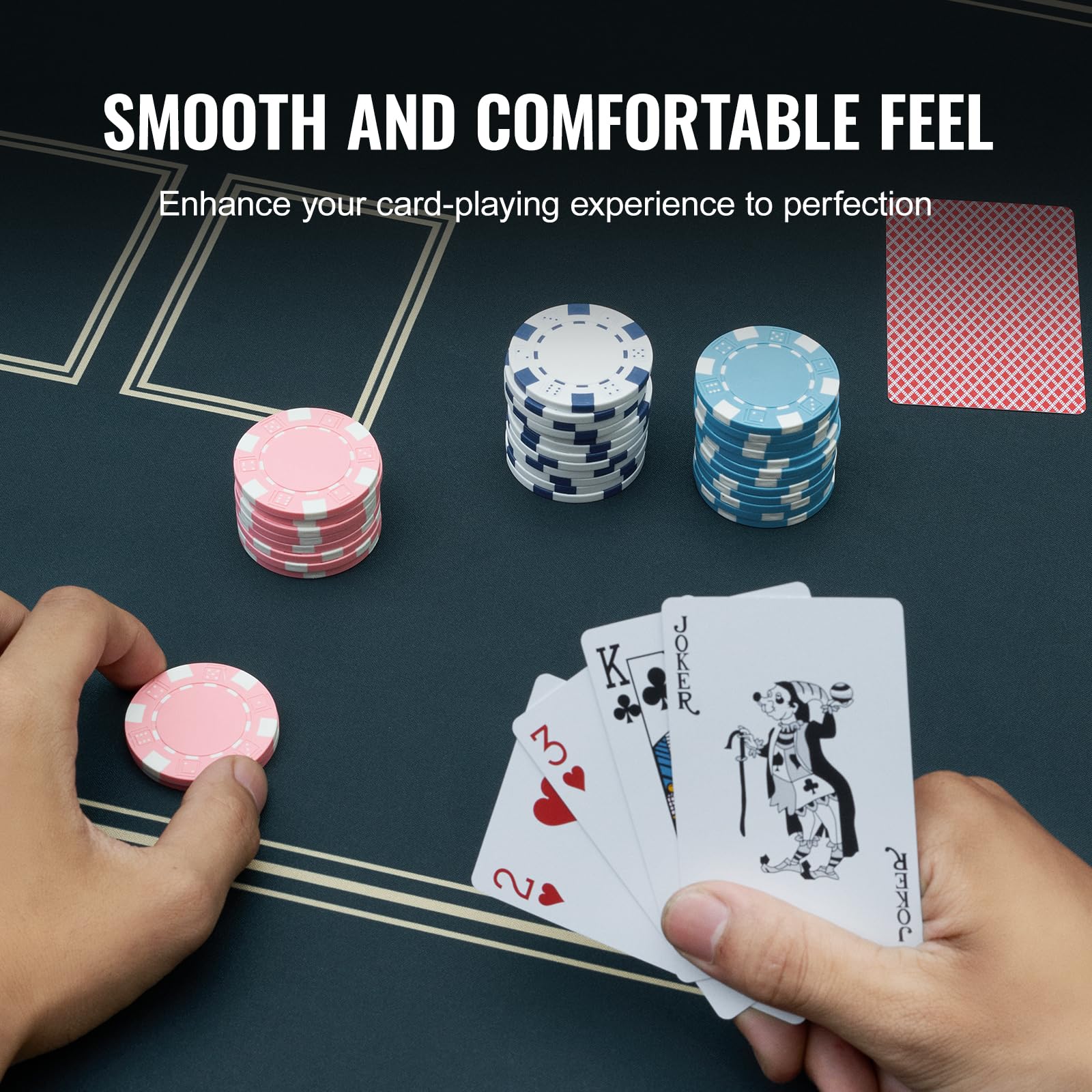 VEVOR Tapis de Poker Pliable 180x90 cm, Tapis de Jeu de Cartes pour 6 à 8 Joueurs avec Sac de Transport, Nappe de Table de Poker pour Jeux de Poker Étanche, Salle de Poker, Rectangulaire, Vert