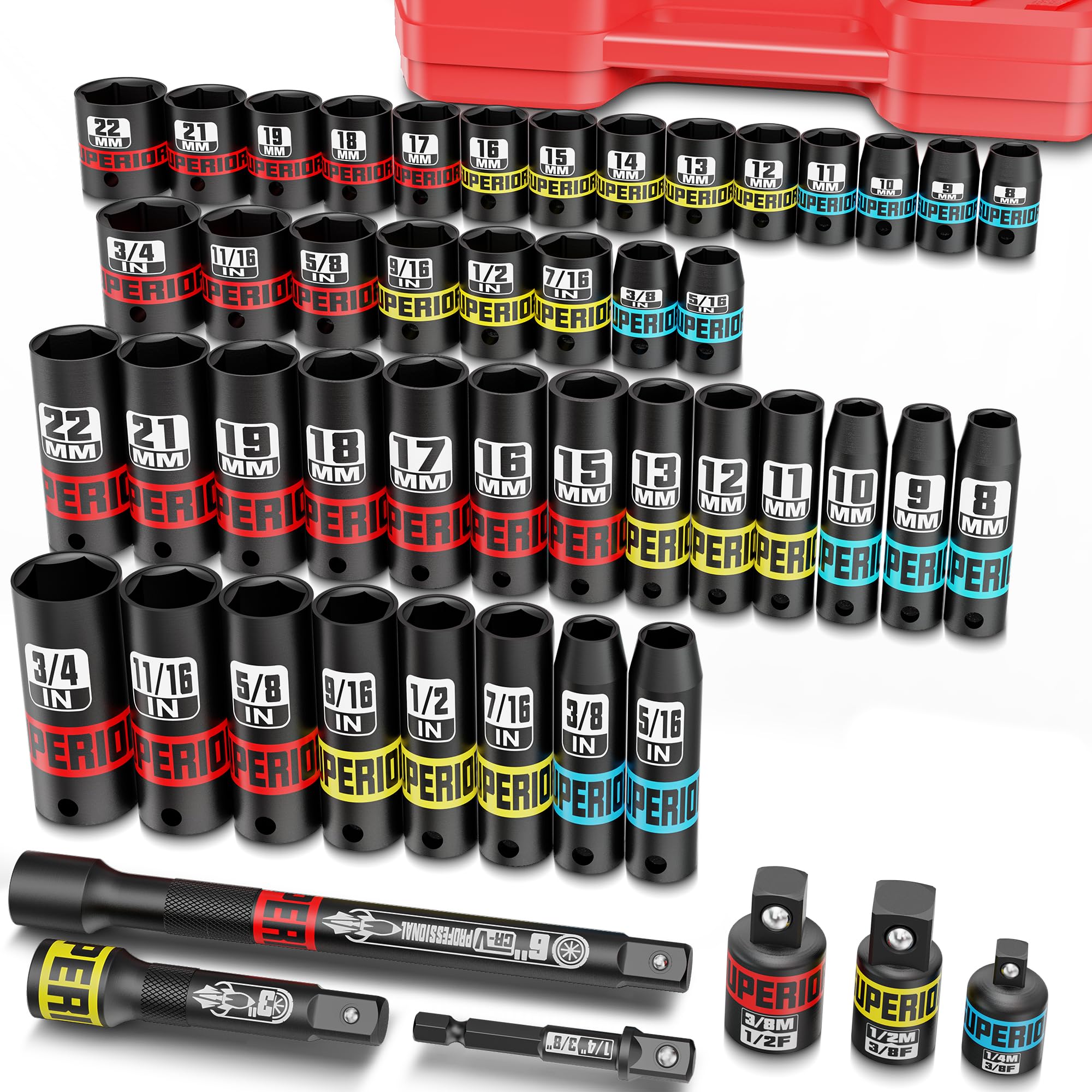 Aioux 50-Piece Impact Socket Set