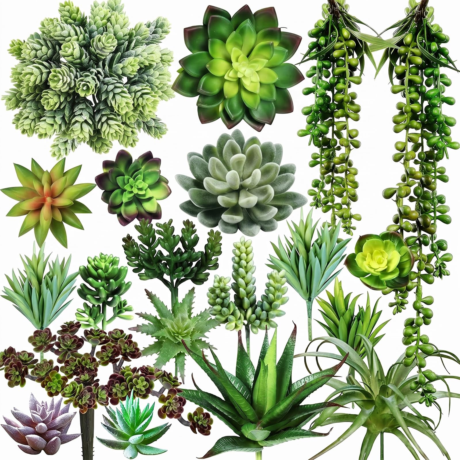 Plantes succulentes artificielles floquées pour décoration de bureau et maison