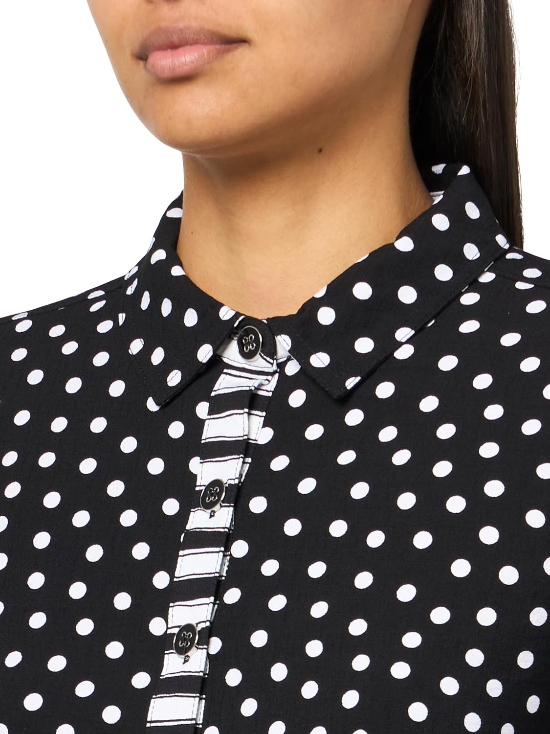 MULTIPLES Women's Turn-Up Cuff Three Quarters Sleeves Button Front Shirt - Image 3