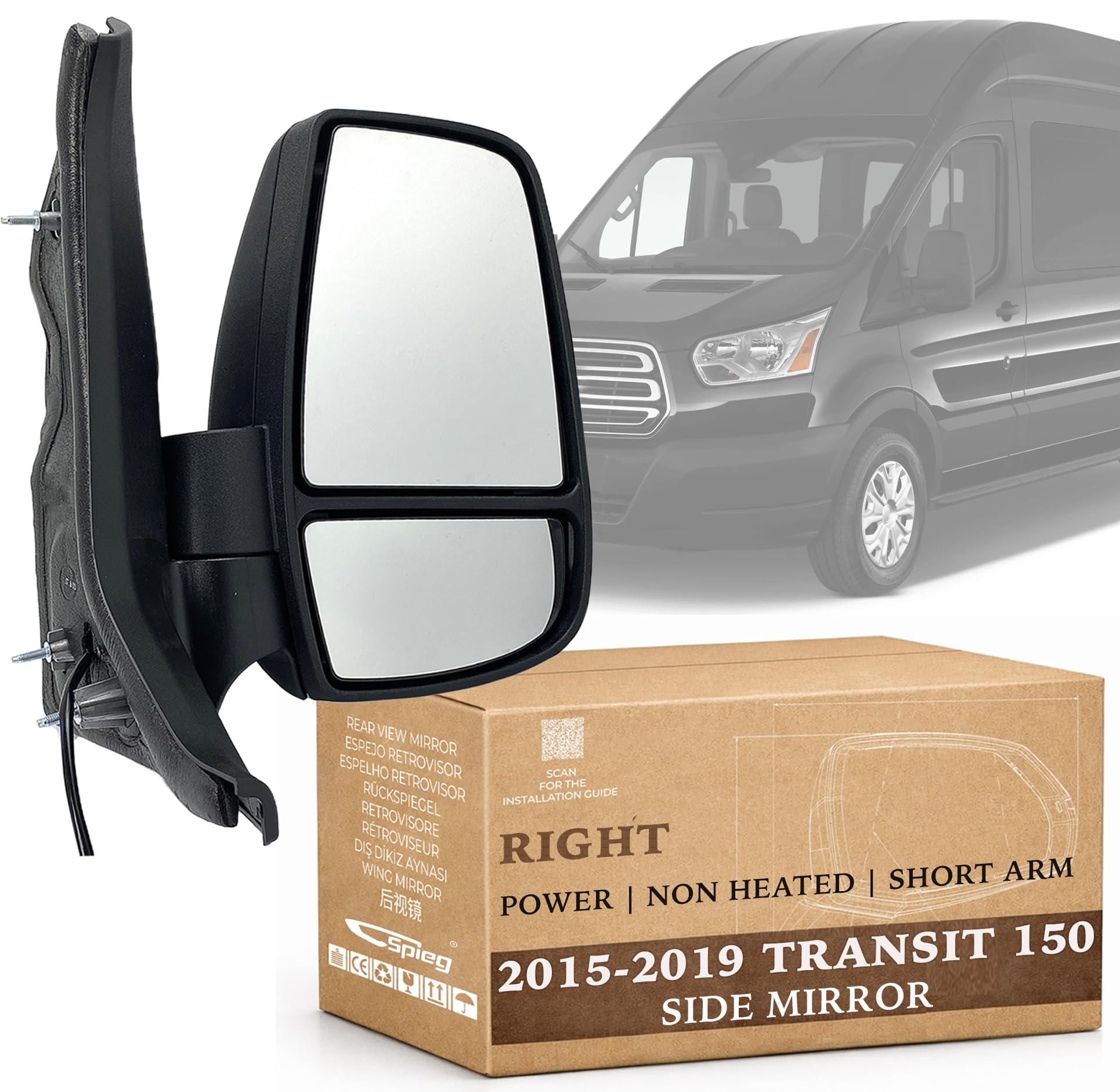 Amazon.com: Spieg Passenger Side Mirror for 2015-2019 Ford Transit