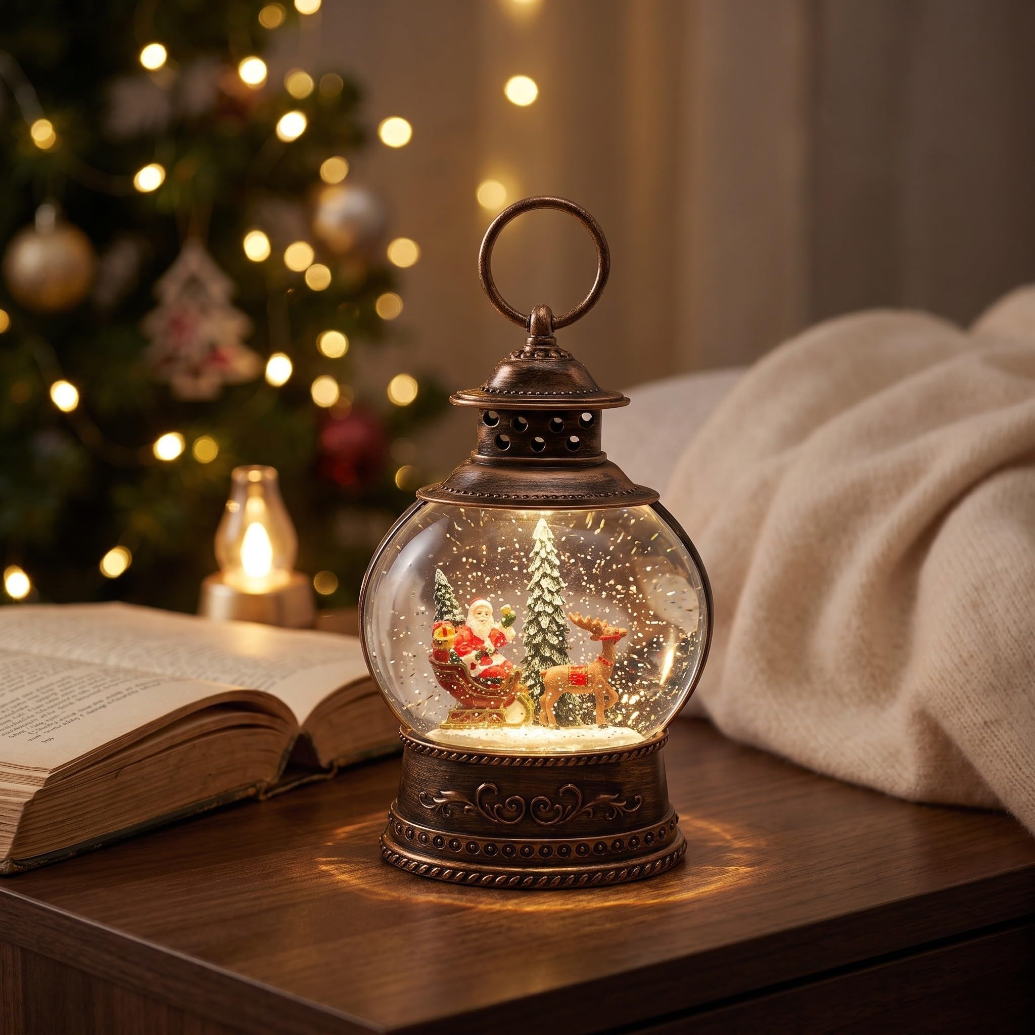 iplusmile Carillon Natalizio Sfera Luminosa Vintage in Plastica per Feste