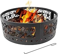 Vista 1 de Anillos de fogata, de Sunnydaze, L, negro, (Black Four Star)