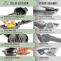 Vista 8 de Zulay Kitchen Exprimidor de limón de acero inoxidable, calidad premium, cuenco exprimidor de metal sólido resistente, exprimidor manual grande