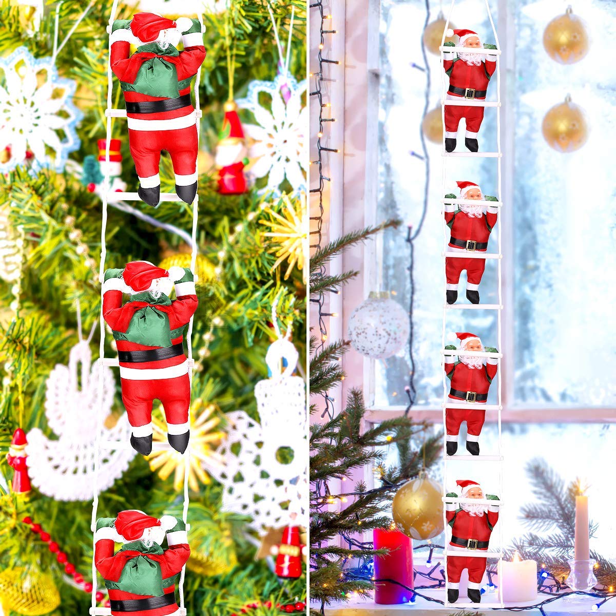 Amazon.co.jp: SYANG はしごサンタクロース クリスマス飾り サンタ