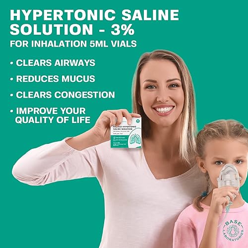 Miniatura 3 de Base Labs Solución salina hipertónica al 3% para máquina nebulizadora, solución salina para niños y adultos para tratamiento de inhalación y