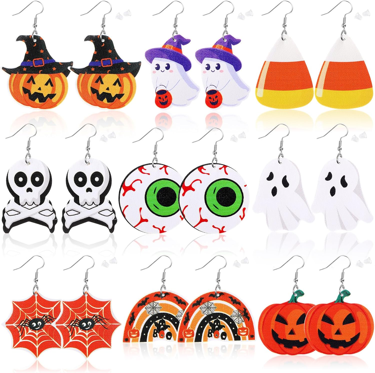  9 Pairs Teacher Faux Leather Earrings for Women thumbnail