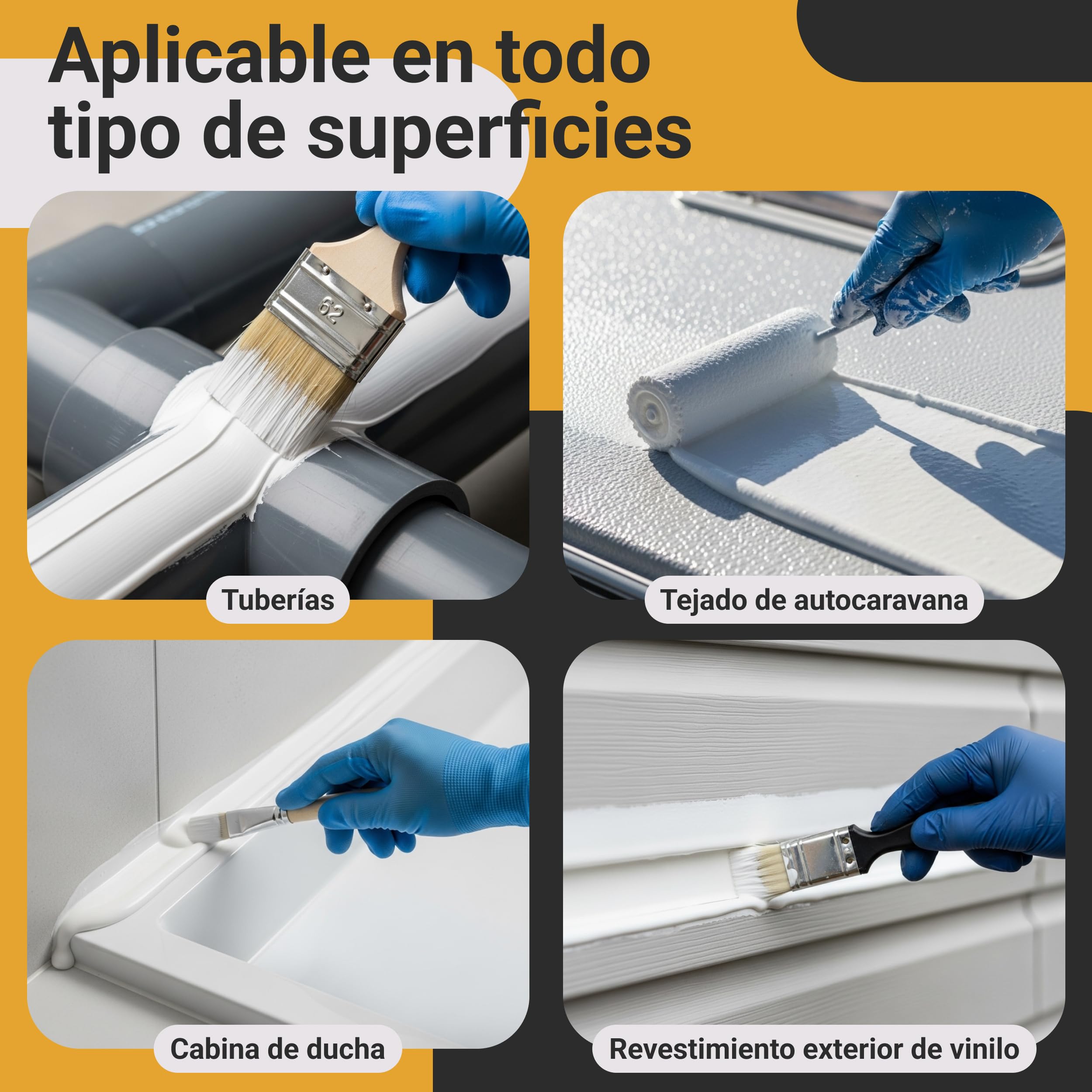 Pintura líquida Impermeabilizante Blanca 750 ml PROXINOVA - Para Terrazas, Muros y Techos, Membrana Líquida Impermeabilizante Antihumedad, de Alta Resistencia, Revestimiento Impermeable Duradero