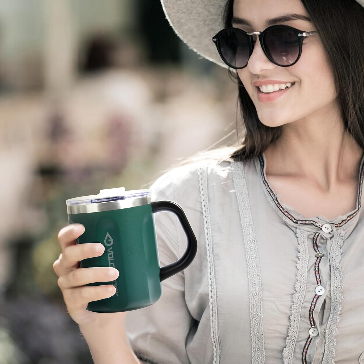 16 Oz Coffee Mug with Handle and Lid, BPA Free Coffee Cup, Keep Cold 6 Hours and Keep Warm 5 Hours, Great Tea Mug for Home Offie and Outdoor Use (Deep Green) - Image 7