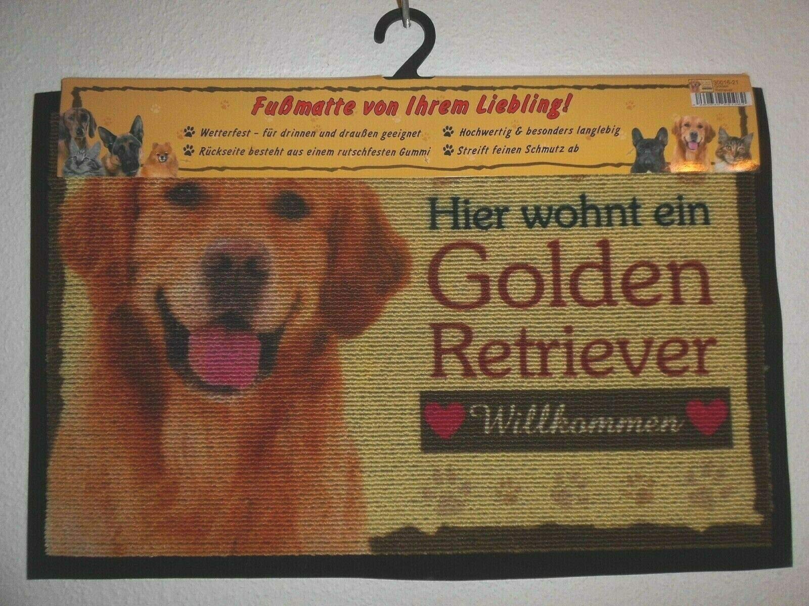 Golden Retriever Weihnachtsmann Fußmatte 40x60cm - Lustige Hunde Türmatte