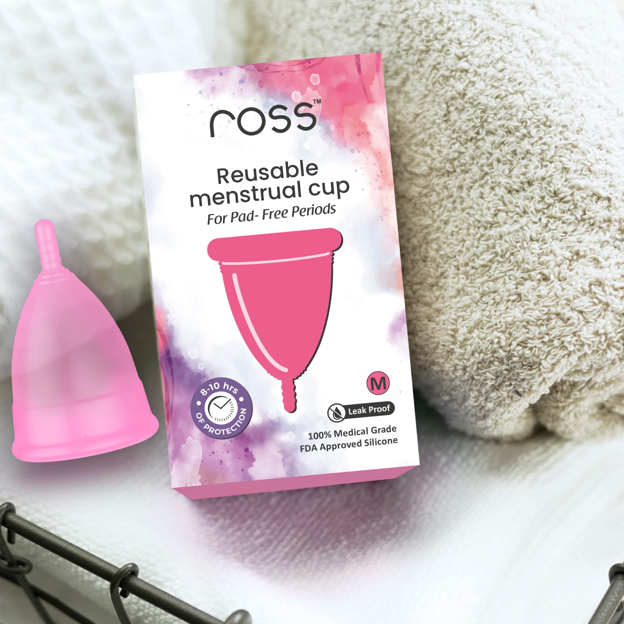 Ross Reusable Menstrual Cup for Women- Medium, Odour free and Rash Free, No Leakage, Protection for Up to 8-10 Hours, FDA Approved with Pouch 3