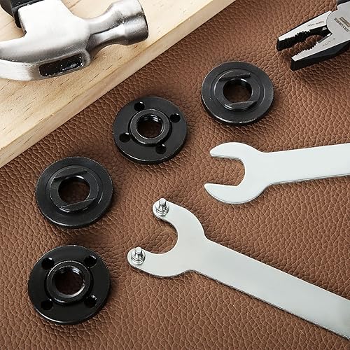 Miniatura 6 de 12 tuercas de brida para amoladora angular de 5/8 pulgadas a 11, apto para todos los 4-1/2 pulgadas con 2 llaves, repuesto de brida de amoladora