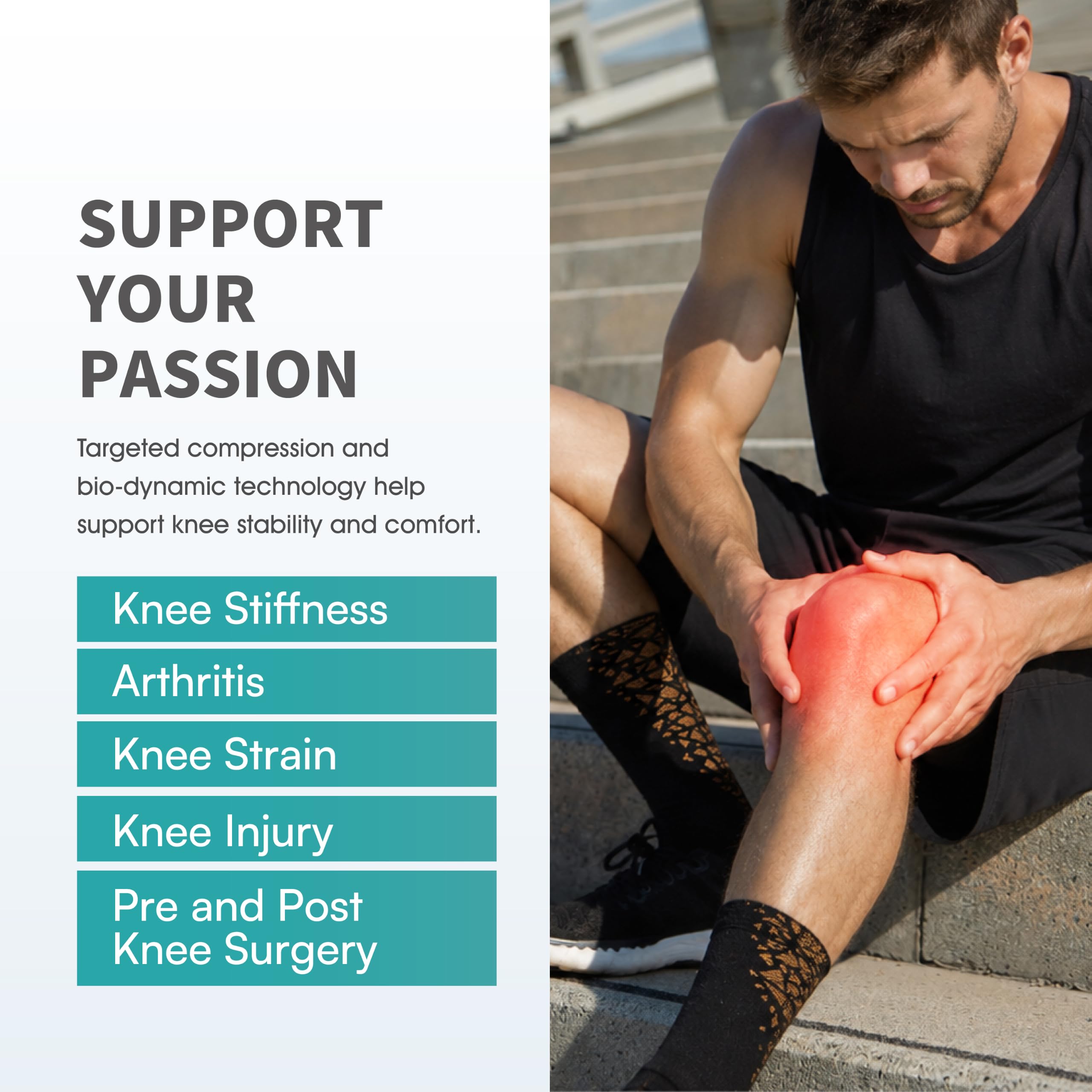 Vital salveo-compression recuperación/Brace rodillera s-support, alivio del dolor, protege conjunta – Ideal para deportes y uso diario