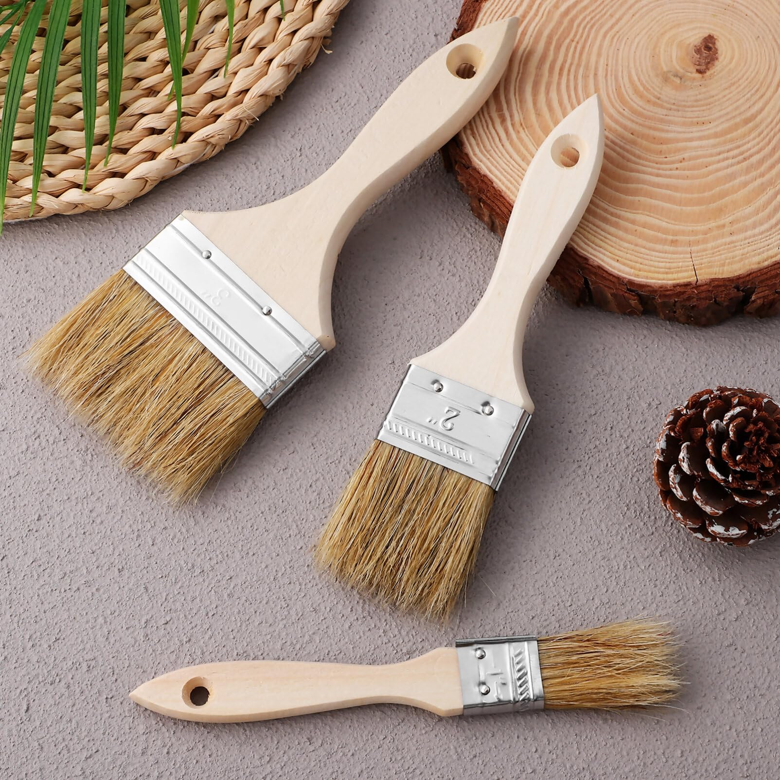 Pincel para Cocinar Mango de Madera, 24 Unidades para Pintar