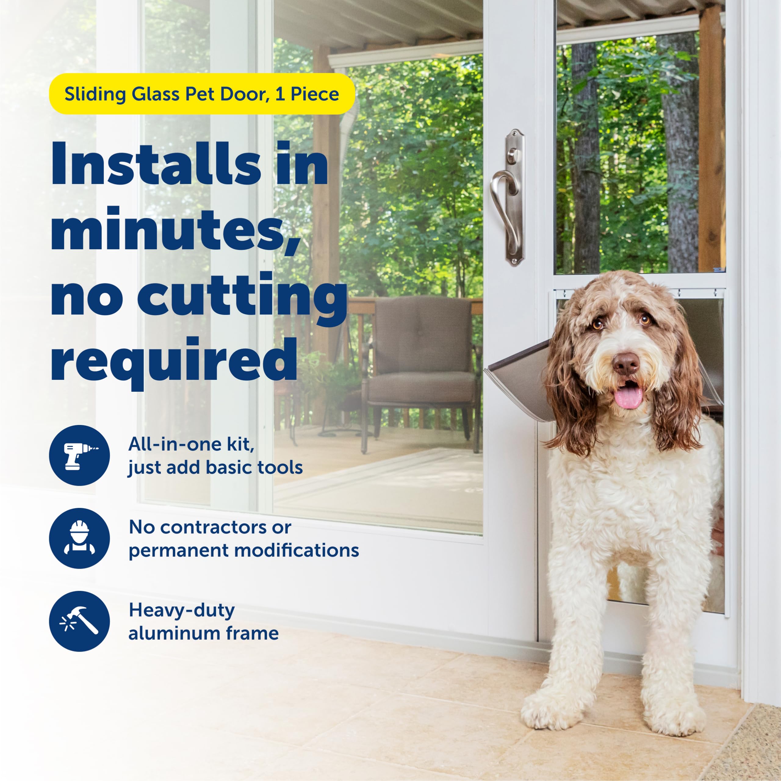 Pet Door For Sliding Glass Door Sliding Door Pet Door Insert Elevon No-Cut Dog  Door For Sliding Glass Doors - Adjustable Height (75-83\\\, image size:2560x2560