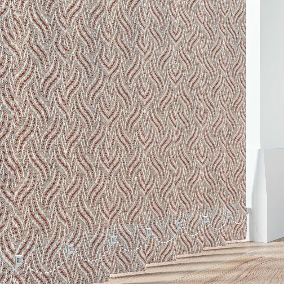 Made to Measure Vertical Blinds Slats - Marina Coffee Fabric 89mm(3.5") Wide Louvres - Replacement Slats for Windows & Conservatory Blinds with Weights and Chains - Colour Options (Marina Coffee)