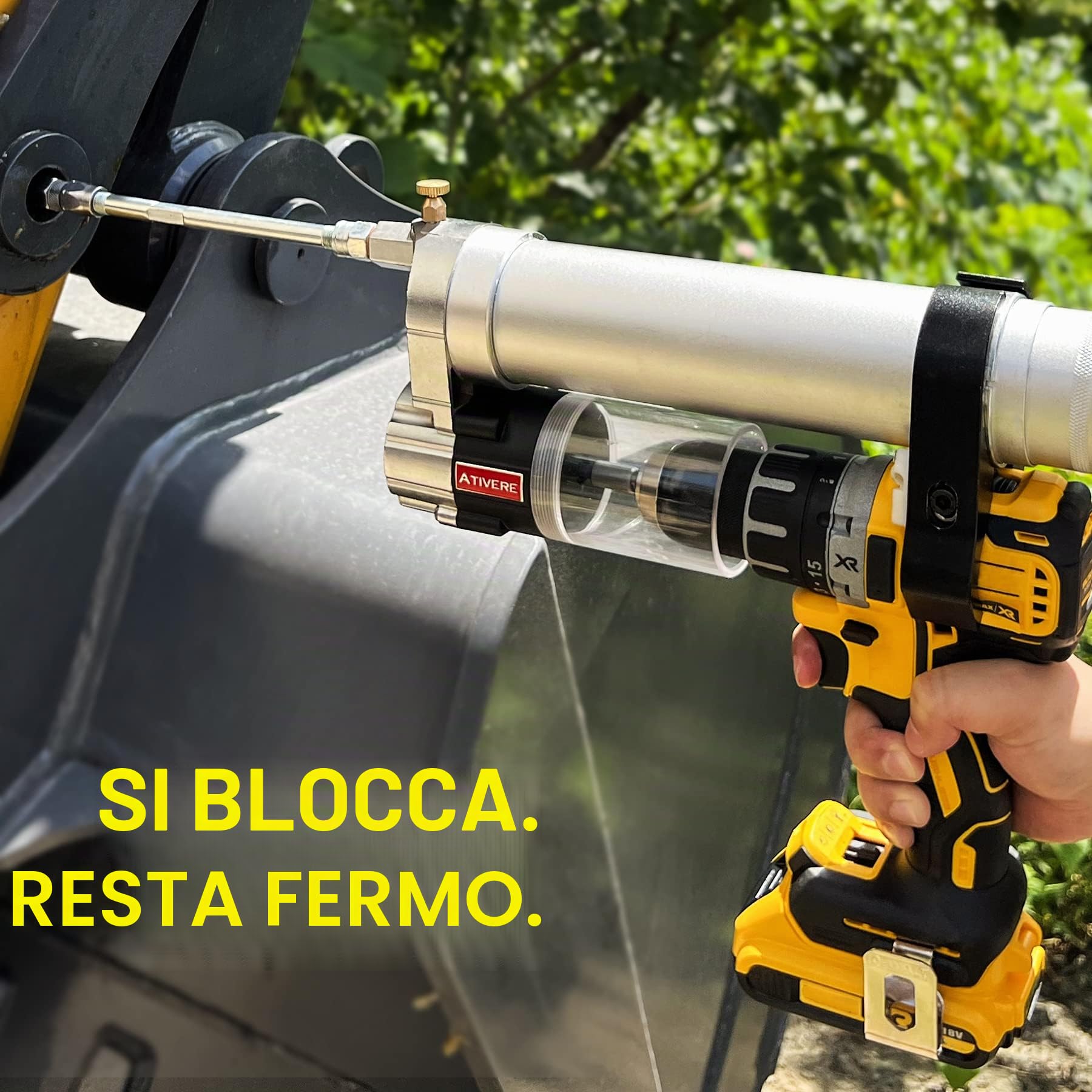 Adattatore per Trapano Elettrico per Pistola a Grasso con carico da 414 g, accoppiatore per Pistola a Grasso bloccabile, Tubo ad Alta Pressione da 30,5 cm, Tubo di prolunga Rigido, Strumento